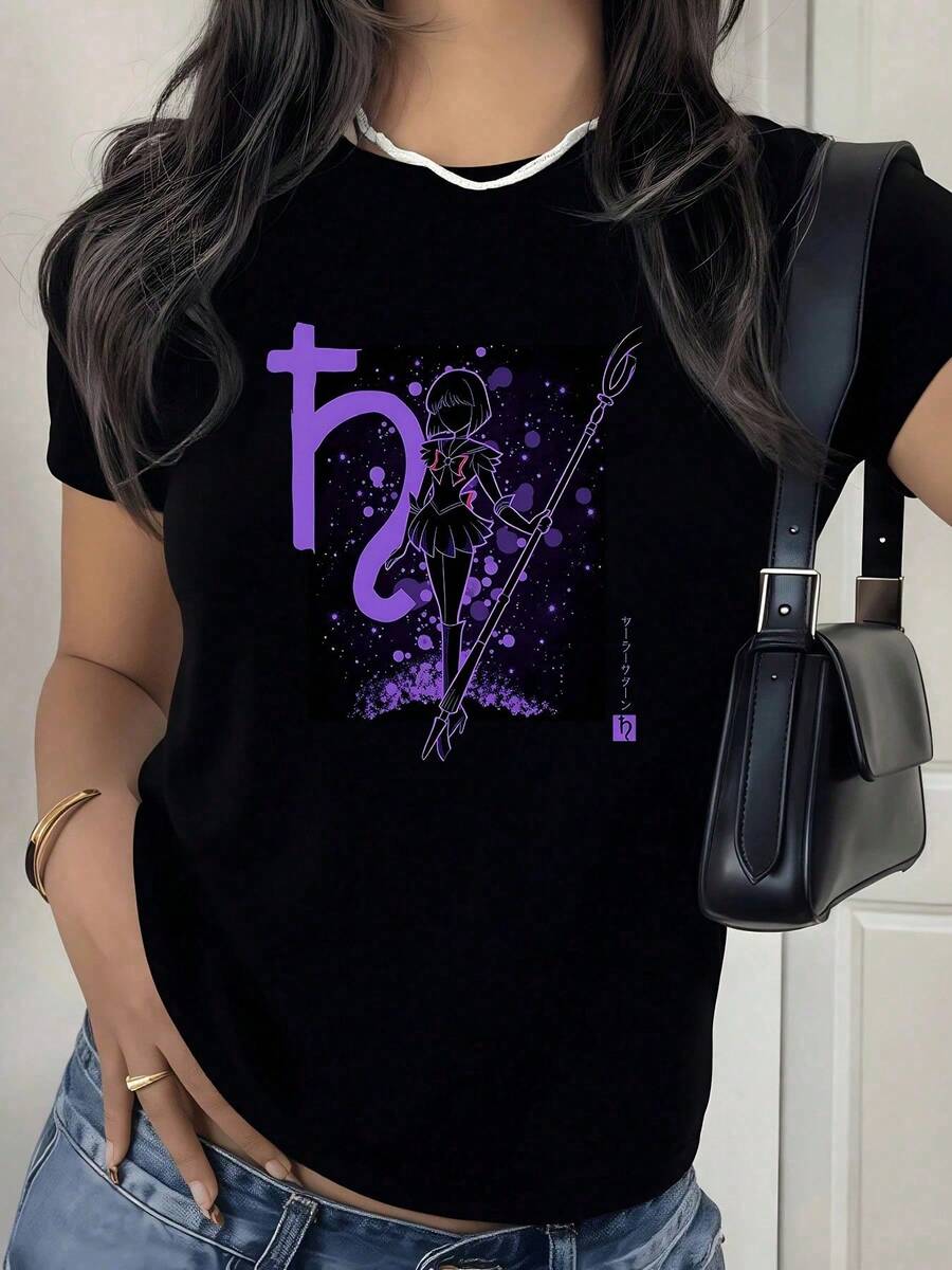 Sailor Saturn Anime Sweatshirt, Hotaru Tomoe Sail-Or Moon Manga Sweater, Pretty Guardian, Usa-Gi Tsukino, Japanese Unisex Sail-OrMoon Sweatshirt. - 黑色 - 查看 1