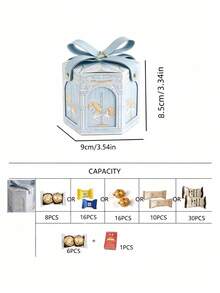 5/10pcs Vintage Carousel Shaped Candy Boxes, 3 Colors Available, Exquisite Handheld Design With Premium Texture, Adds Dreamy Romantic Atmosphere To Weddings - Candy Boxes - View 2