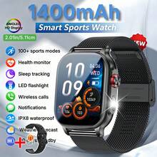 KENPANG Smartwatch Olahraga Luar Ruangan Unisex Terbaru 2026, Baterai 1400mAh, Lampu LED Terintegrasi, 100+ Mode Olahraga, Panggilan HD Real-Time, Pelacakan Data Aktivitas & Kebugaran, Pemantauan Tidur, Tahan Air, Layar Sentuh Penuh 2,01 Inci, Pelacak Kebugaran untuk Pria dan Wanita - View 17