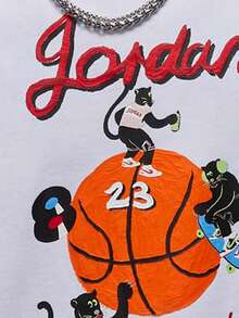 Nike 正品 JORDAN 男款籃球運動印花寬鬆短袖上衣 HM4899-100 - HM4899-100 - 查看 4