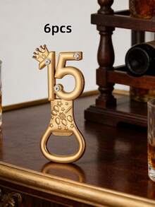 24pcs Gold 15 Inch Bottle Opener Set, Suitable For 15th Birthday Gift, Birthday Party Favor, Anniversary Gift, Wedding Souvenir And Guest Return Gift, Valentine's Day Gift, Kitchen And Bar Supplies, Party Favor - Simple Bottle Opener - View 15
