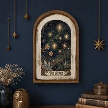 1/3pcs Rustic Style Celestial Sun Moon Star Arch Wooden Wall Hanging Decor, Suitable For Bedroom, Living Room, Meditation Space, Vintage Design, Create Home Atmosphere Decoration, 2D - Wooden Ornaments - View 7