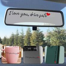 I Love You. Driving Rearview Mirror Decal | Car Rearview Mirror Sticker, Driving Decal, Fun Car Vinyl Window Rearview Decal, Suitable For Both Men And Women - A - View 6