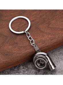 1pc Turbocharger Keychain, Zinc Alloy Street-Style Woven Fabric Car Modification Accessory, With Metal Keychain With A Waist Strap - View 8