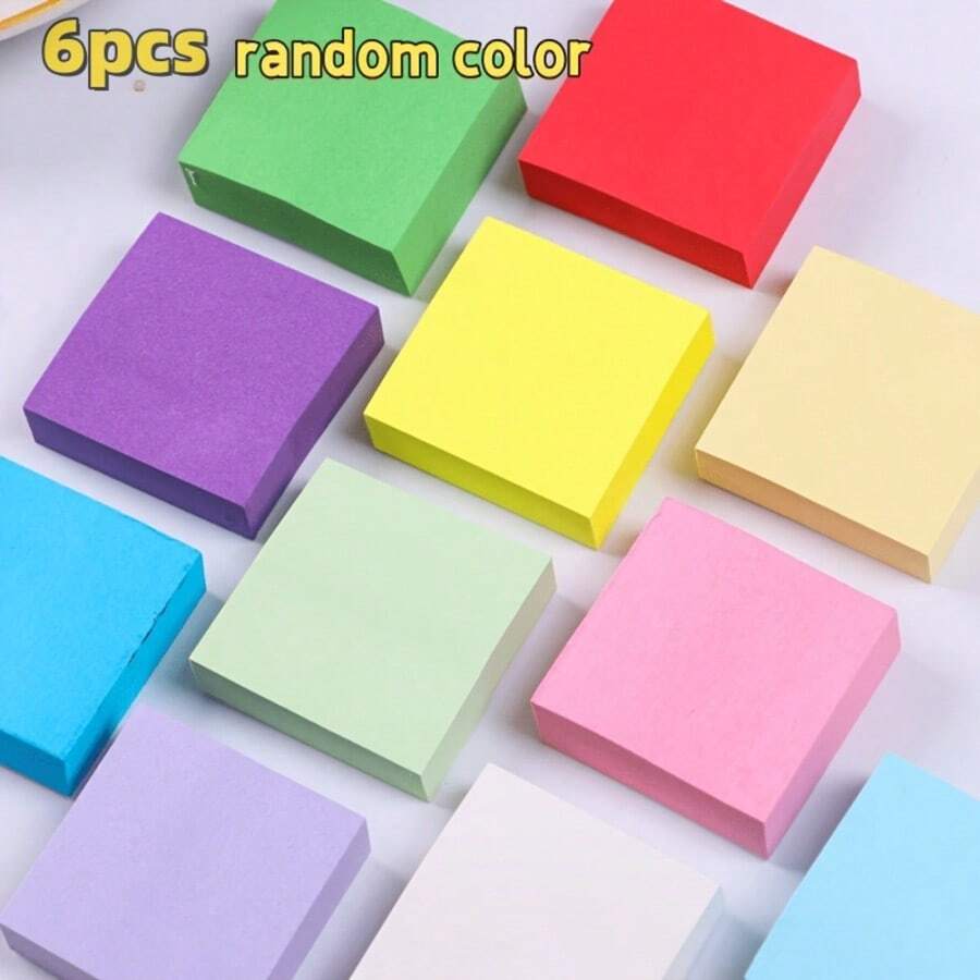 600 piezas (6 rollos - color aleatorio) Mini notas adhesivas, blocs de notas de colores. El papel de notas presenta un diseño cuadrado pequeño, fácil de rasgar y usar. Su forma compacta es perfecta para uso en oficina, escuela o el hogar.