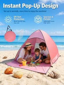 1pc Durable Quick Automatic Setup Sun Umbrella, Outdoor Use, Lightweight Portable Design, Ideal Gift For Holidays And Outdoor Adventures, Beach Accessory - Fully Automatic Tent - View 11