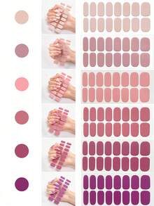 Dopamine Nail Sticker Set, 6 Styles 96pcs Summer Wearable Nails, Pink Macaron Self-Adhesive Nail Stickers, Y2K Gothic Style Glitter Full Coverage Nail Decals, Suitable For Short And Long Nails, Women Girls DIY Salon Nail Art Holiday Party Vacation Graduation Gift Nail Supplies - Multicolor - View 1