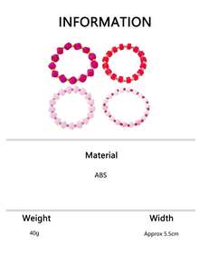 1pc/4pcs Pink Contrast Color Unique Handmade Beaded Bracelet Fashion Design Sweet Cool Hot Girl Women's Daily Wear Jewelry - Beaded Bracelet - View 10