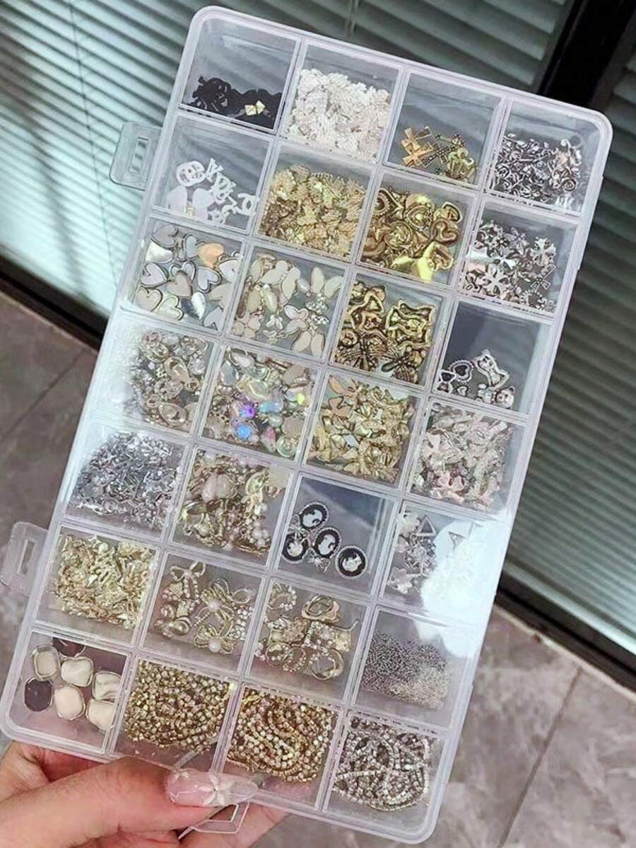 Multi-Compartment Transparent Storage Box, PP Plastic Box, Suitable For Storing Nail Art, Beads, Rhinestones, Small Accessories, Multi-Functional Storage Box, Multi-Compartment Jewelry Box, Hardware Accessories, Fishing Tackle, Jewelry Packaging Box, Wax Bead Storage Box - Clear - View 1