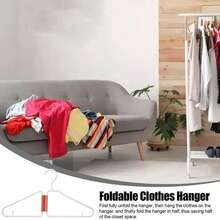 12 Pack Foldable Coat Hanger,Portable Travel Hangers, Space Saving Fold In - View 10