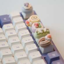 Cute 3D Macaron Color Artisan Keycaps, Suitable For Mechanical Keyboards, MX Cross Axis, Custom Keyboard Decoration, 1pc/5pcs - View 3