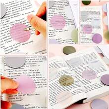160pcs Round Transparent Waterproof Stickers, Semi-Transparent Bookmark Index Tabs, Error Correction Sticky Notes, Office School Learning Supplies School Supplies - one-size - View 5