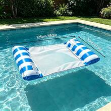 1pc Adult PVC Inflatable Floating Lounge Chair, Suitable For Swimming Pool And Beach, Portable, No Power Required, Comfortable , Lightweight, Relaxing, Quick Inflation, Designed For Adults. Thickened PVC Pool Floating Bed, Suitable For Home Pool Water Play, Beach Vacation - Twin-tube Striped Floating Bed - View 17