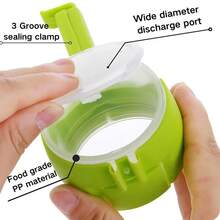 Sealing Food Bag Clip With Spout | Reusable Pour Spout Bag Sealer For Snacks, Cereal & Pet Food - Random Color - 3 Pieces - View 3