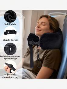 1/2pcs Travel Pillow Fillable With Clothes, Luggage Pillow Case, Soft Plush Filling, Multi-Functional U-Shaped Pillow, Can Be Used As Pillow, Travel Neck Pillow, Storage Bag, Travel Bag, Airplane Pillow, Multi-Functional Portable, Travel Pillow, Neck Support, U-Shaped, Travel Pillow, Travel Essentials. Suitable For: Airplane, Train, Car, Travel Business, Outdoor Camping, Nap. Comfortable Washable Head Pillow. - Multicolor - View 5