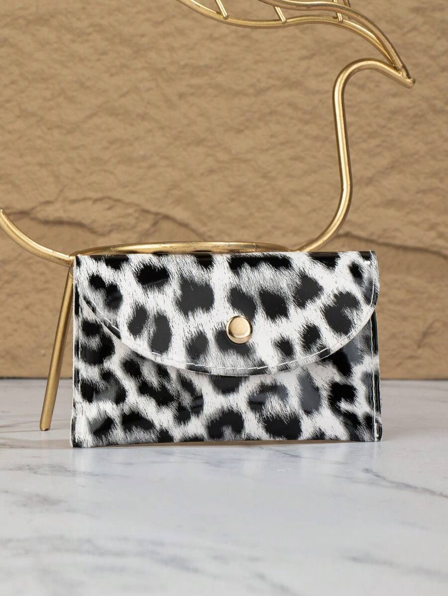Fashion Leopard Print Coin Purse Card Holder Mini Wallet Small Pouch Storage Bag - Black and White - View 1