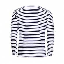 SOLS Mens Marine Long Sleeve Stripe T-Shirt - White/Navy - View 2