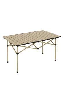 CAMEL CROWN Outdoor Folding Table, Aluminum Alloy Picnic Table, Camping Table Set, Egg Roll Table Set, Outdoor Camping Table And Chairs. - Pale Yellow - View 1