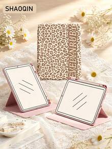 Custom Leopard Print Pattern With Text Tablet Protective Case, Customizable Name Text Protective Shell Compatible With IPad A16 11th Gen, 2026 11-Inch, Pro 11-Inch 2024, 7th Gen 10.2-Inch, Mini 7, 11-Inch 2025, 10th Gen 2022, Protective Case Supports Multi-Angle Viewing And Multi-Support Modes, Four-Corner Anti-Drop, Smart Wake/Sleep, Built-In Pencil Slot And Foldable Stand - Multicolor - View 4