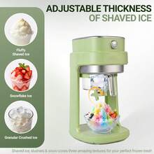 Electric Shaved Ice Machine, Stainless Steel Blades-Easily Make DIY Smoothies With Fruit And Jam. Perfect For Summer Gatherings And Parties. - Mint Green - View 4
