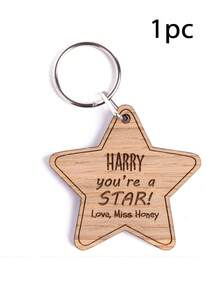 1/2/3pcs Customized Keychain With Metal Key Ring-Teacher Pupil Gift,Laser Engraved Name Text Logo,Teacher Appreciation, Coworker Farewell,Family Member Keychain,Gift For Student,Back To School - Multicolor - View 9