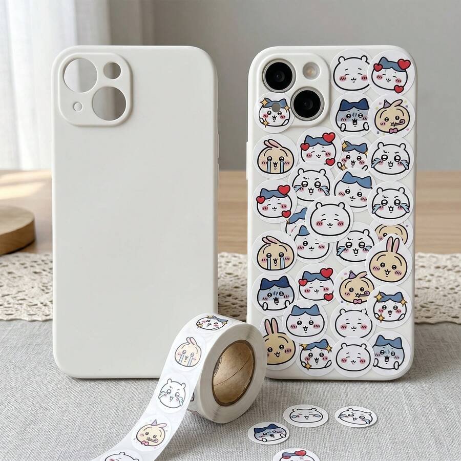 500pcs GIIKAWA Roll Round Stickers, Cute Cartoon Animal Seal Stickers, Handmade, Gift Packaging Decoration, Suitable For Holiday Parties And Birthday Gifts, Party Favors, Perfect Gift - Multicolor - View 1
