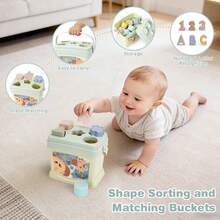 vanplay Montessori Baby Toys 6-12 Months – 4-In-1 Shape Sorter, Stacking Rings, Stacking Cups & Sensory Balls, Teething Toys For 6+ Months, Neutral Gift For Boys Girls - Multicolor - View 4