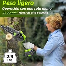 Kiln Ethan 8-Inch Cordless Mini Chainsaw With 2 Batteries And Complete Garden Pruning Kit - Green - View 6