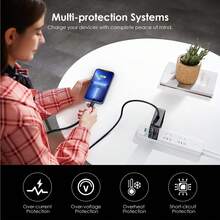 Cargador rápido GaN USB-C de 118W, adaptador de alimentación con carga rápida PD con detección inteligente de dispositivos, diseño de protección múltiple, cargador de pared compacto y portátil con cable USB-C para portátil, tableta, teléfono inteligente, viajes, oficina y uso doméstico - Ver 4
