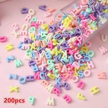 200-600顆混色大寫字母珠子－彩色塑膠字母A-Z套組，適用於珠寶製作、手鍊、項鍊、鑰匙圈、鞋帶與手工藝品－鮮豔派對裝飾、手工珠飾、鑰匙圈配件、趣味設計－返校季 - 彩色 - 查看 5