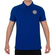 Chelsea FC Mens Crest Polo Shirt - Royal Blue - View 1