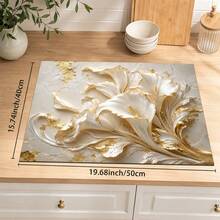 1pc 3D Floral Pattern Diatomaceous Earth Drying Mat, Non-Slip Heat-Resistant Absorbent Mat, Suitable For Kitchen Countertop, Coffee Machine, Tableware, Home Cafe Bar Party Decoration Placemat Gift - Multicolor - View 9