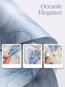 Personalized Oyster Shell-Shaped Paper Card, Custom Photo And Text Wedding Menu Or Place Card With Ribbon, 17.8 X 12.7 Cm Ocean-Inspired Table Decoration For Reception, Anniversary, Birthday, Bridal Shower, Engagement Party And Coastal Wedding Decor - Multicolor - View 4