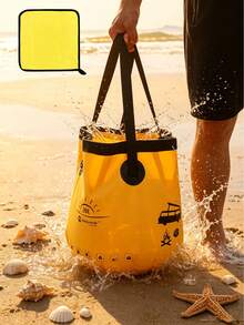 Cubo de agua plegable, cubo de camping portátil, cubo plegable para lavar el coche, cubo de agua para pesca, equipo de viaje al aire libre - Multicolor - Ver 2