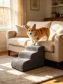 Pet Stairs To Protect Dog Knee Joints From Jumping Injuries, Pet Ramp For Senior Dogs With Arthritis Unable To Jump On Sofa, Pet Steps For Injured Puppies After Leg Surgery, Climbing Aid Stairs For Short-Legged Dogs Like Corgis, Non-Slip Pet Steps For Cats And Dogs To Prevent Falling From Sofa, Joint-Protecting Pet Climbing Ladder Suitable For Elderly Small Pets - Dark Grey - View 2