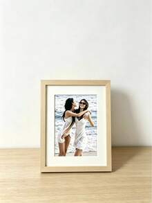 1pc Natural Wood Color Wooden Photo Frame, Size Options 6"/8"/10"/A4, Suitable For Photo Wall, Can Be Placed On Desk Or Hung On Wall, Ideal For Photo Decoration, Commemorative Gift, Birthday Gift, Graduation Gift, Etc. - log color - View 4