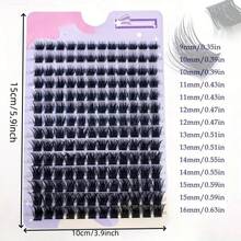 LIMEIKAI 168pcs Faux Mink Eyelash Clusters, 0.07D, 9-16mm Mixed, Natural Style, Dense Type, Single Eyelash Clusters, Makeup Tools, Eyelash Clusters, Eyelash Clusters, Single Eyelashes, False Eyelashes, False Eyelashes - D - View 3