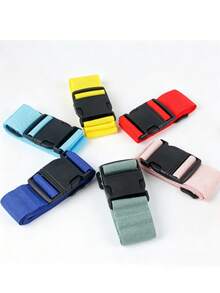 1pc Printed Adjustable Polyester Luggage Strap With Buckle, Anti-Burst Reinforced Binding Strap, Anti-Slip Accessory For Airport Checked Baggage Lock, Suitable For Travel, Flights, Business Trips, Applicable To Suitcases, Backpacks, Travel Bags - Multicolor - View 2