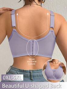 Plus Size Women Lace Patchwork Seamless Underwear, Suitable For Daily Wear In Various Occasions - Mauve Purple - View 5