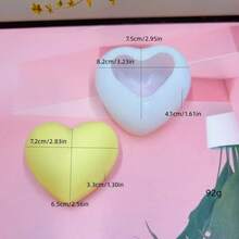 1pc DIY 3D Heart-Shaped Valentine's Day Car Aromatherapy Candle Atmosphere Decor Ornament Silicone Mold - White - View 15