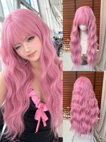 [TOPSHE LUMA] 26 Inch Loose Wave Full Head Wig With Bangs, Rusty Ginger Color, Premium Heat-Resistant Fiber, Soft Voluminous Curly Hair, Warm Autumn Korean Style Full Head Wig, Suitable For All Occasions, Halloween - Multicolor - View 12