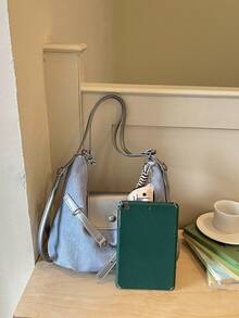 Multifunctional Tote Bag For Women, New Style With Pony Charm, Fashionable Versatile High-End Large Capacity Commuter Backpack, Shoulder Bag, Handbag, 3-In-1 Bag - Baby Blue - View 7