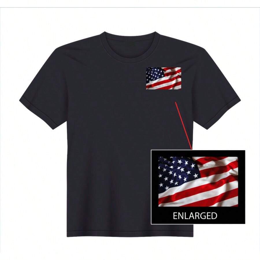 American Flag USA United States Of America T-Shirt NEW S, M, L, XL,Foot Ball Soccer T-Shirt ,football cup,Oversized 100%Cotton Short Sleeve Tshirt,Suitable for collection by football enthusiasts. - Negro - Ver 1