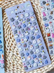 Cute & Adorable Animal Bubble Stickers - Multiple Cute Cartoon Decorations, Perfect For Scrapbooking, Journals & Notebooks - 彩色 - 查看 10