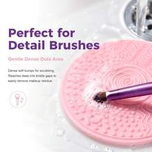 Portable Silicone Makeup Brush Cleaning Pad Suitable For Plastic Brush Heads, Compact Round Brush Travel And Use, Gentle Hygienic Cleaning Mascara, Eyebrow, Lipstick Brush Care - Palm-sized Makeup Dry Cleaning - View 7