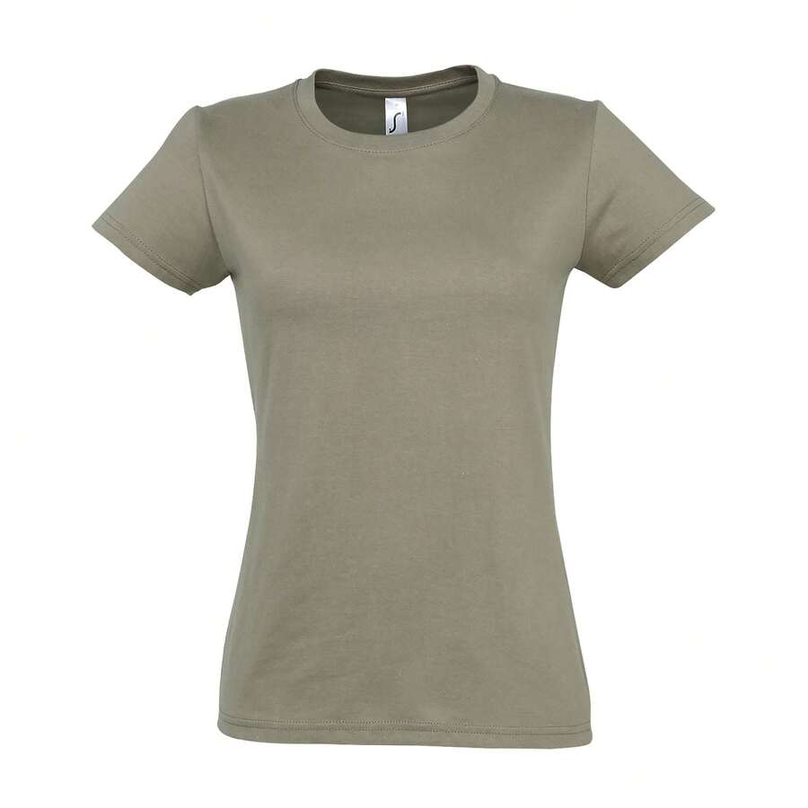 SOLS Womens/Ladies Imperial Short-Sleeved T-Shirt - Khaki - View 1