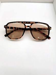 2Pair Oversized Gradient Lens Shades For Women, Double Bridge Square Frame Fashion Eyewear, UV Protection For Travel, Vacation & Daily Wear - Multicolor - View 6