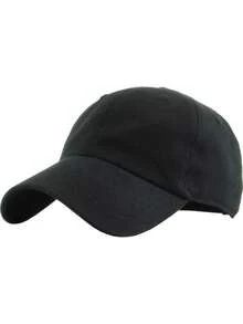 1pc Classic Unisex Cotton Adjustable Low-Profile Baseball Cap – Minimalist Dad Hat - Black - View 8