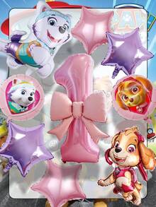 Paw Patrol 汪汪隊 9件/套 生日氣球 40英吋大字母主題派對裝飾，包含 Skye 卡通角色氣球、Skye 加厚乳膠漂浮氣球，適合派對使用 - 天天珠珠Plus - 查看 16