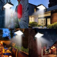 1pc ABS Plastic 108COB Solar Powered Street Light With Remote Control, Adjustable Mounting Bracket Solar Wall Lamp For Outdoor Garden Yard Patio Driveway Street Parking Lot Security Lighting Use - 黑色 - 查看 6